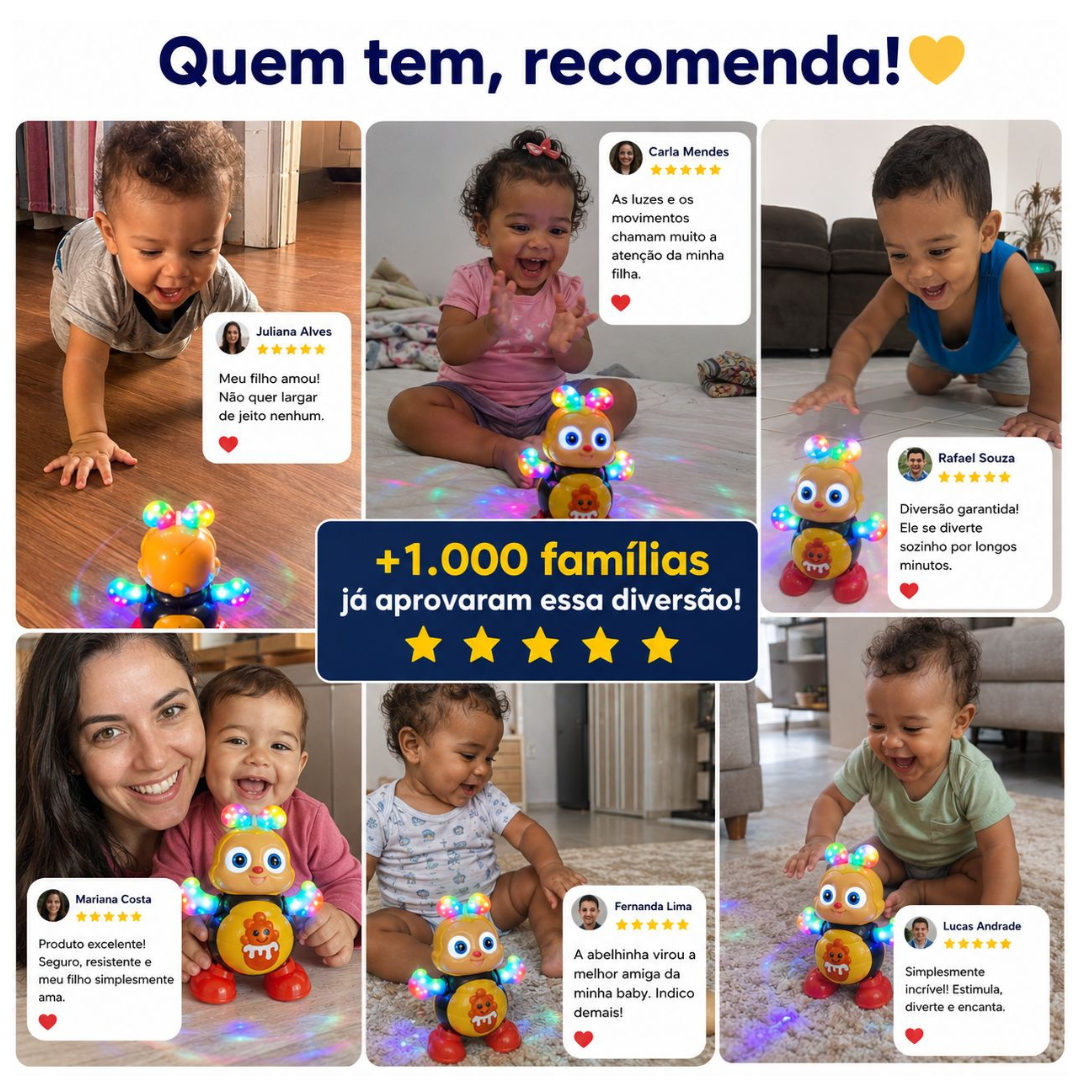 Abelha Dançante Premium Infantil com Música e Luzes