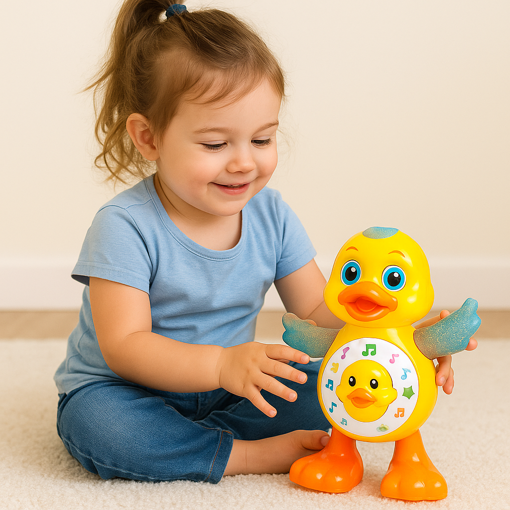 Pato dançarino Linha Premium Brinkids - Estoque no Brasil - Envio imediato