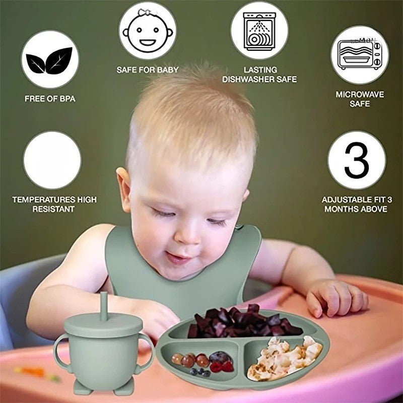 Conjunto de Alimentação em Silicone para Bebês