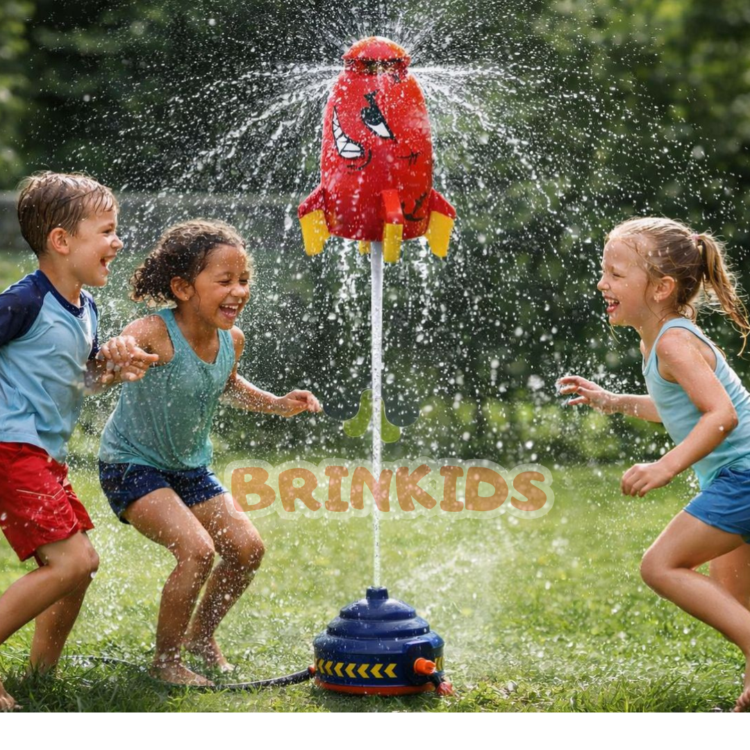 AquaJet foguete aspersor aquático infantil com água para diversão no verão
