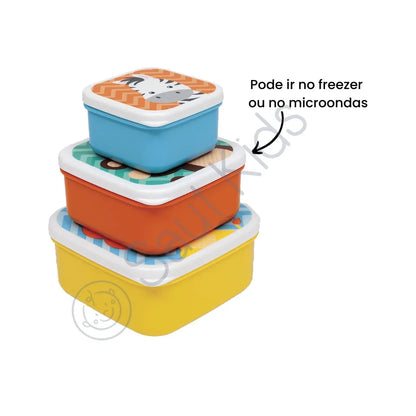 Kit 3 Potes Buba para Lanche Introdução Alimentar Potinhos de Bichinhos Buba Pote Infantil Merenda