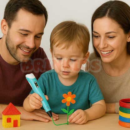 Caneta 3D Infantil Criativa – Desenhe e Construa no Ar!  Transforme desenhos em obras 3D!