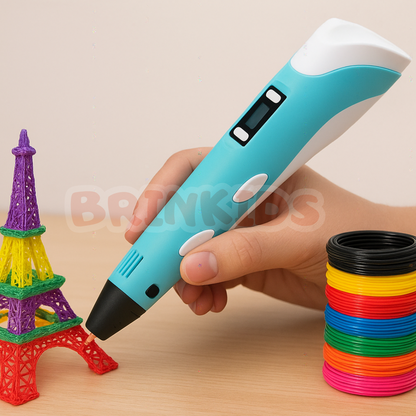 Caneta 3D Infantil Criativa – Desenhe e Construa no Ar!  Transforme desenhos em obras 3D!