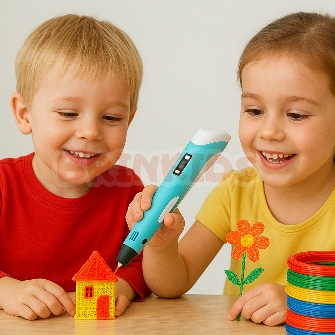 Caneta 3D Infantil Criativa – Desenhe e Construa no Ar!  Transforme desenhos em obras 3D!