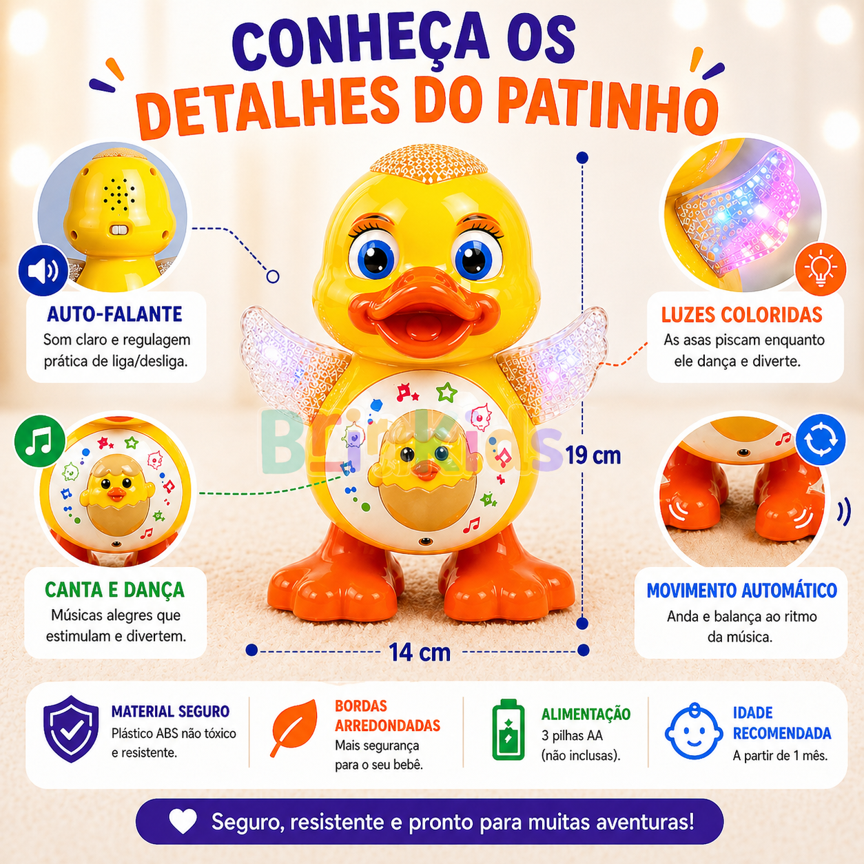 Patinho Musical 3 em 1™ | Canta, Dança, Acende Luzes e Encanta Crianças