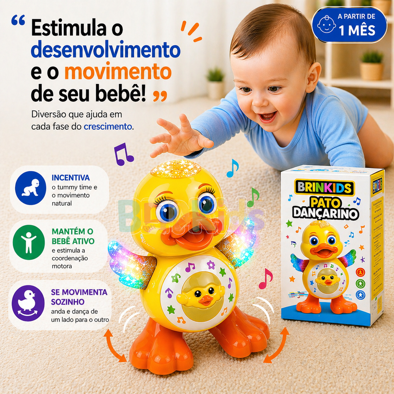 Patinho Musical 3 em 1™ | Canta, Dança, Acende Luzes e Encanta Crianças