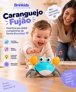 Caranguejo Fujão Interativo com Música, Luz e Movimento