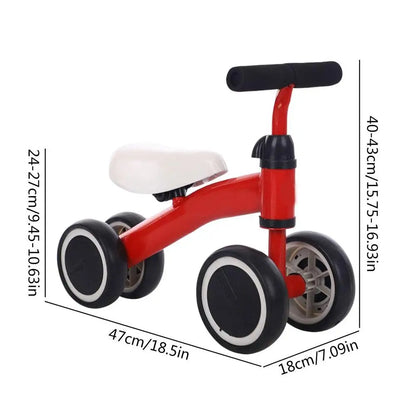 Bicicleta de Equilíbrio 4 Rodas Infantil Baby Balance Brinkids