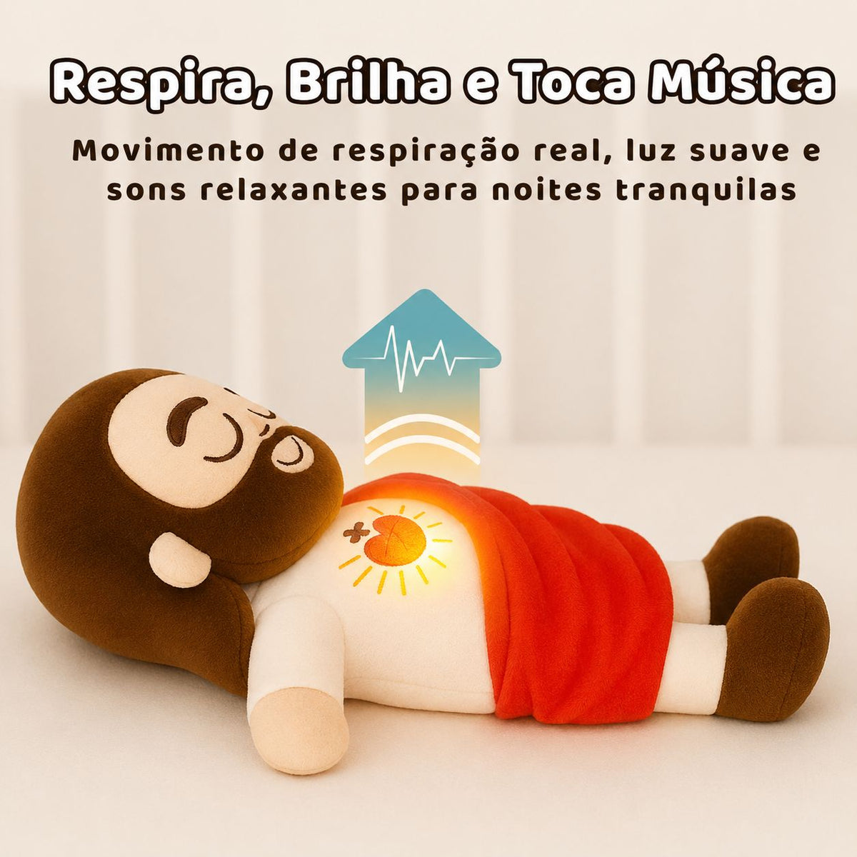 Pelúcia Menino Jesus que Respira e Acalma a Alma