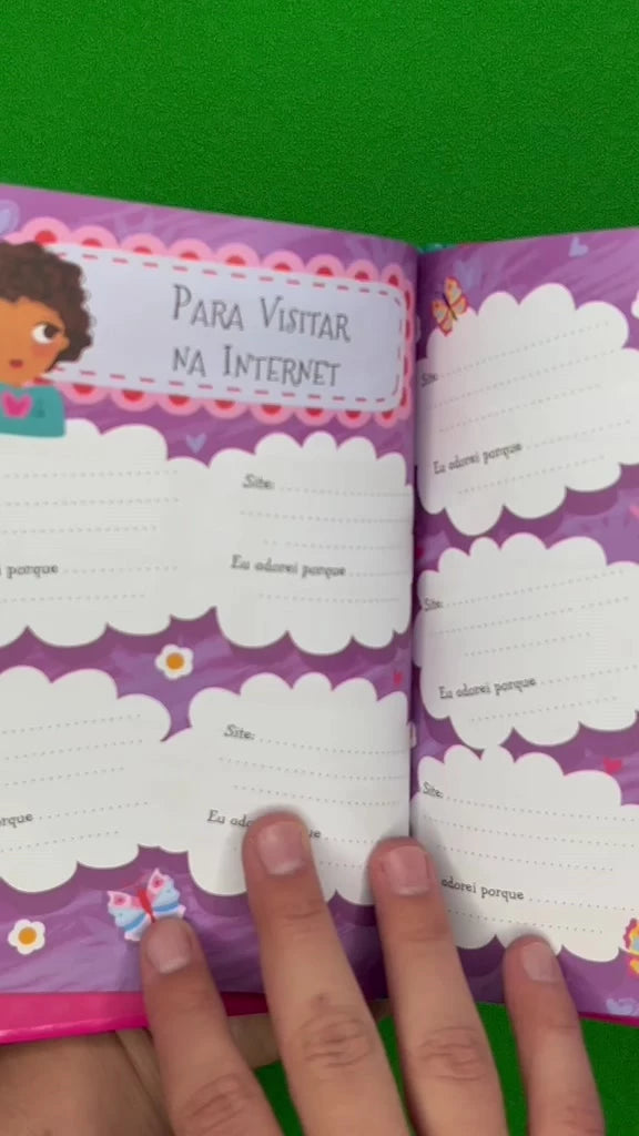 Diário mágico com cadeado para meninas