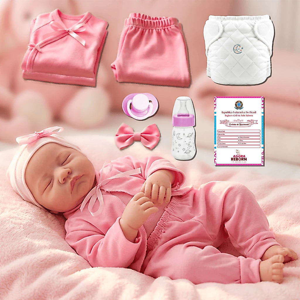 Bebê Reborn recém-nascido realista que pode dar banho