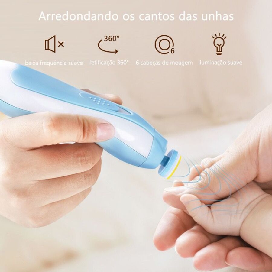Cortador Aparador De Unha Elétrico Lixa Bebê Infantil