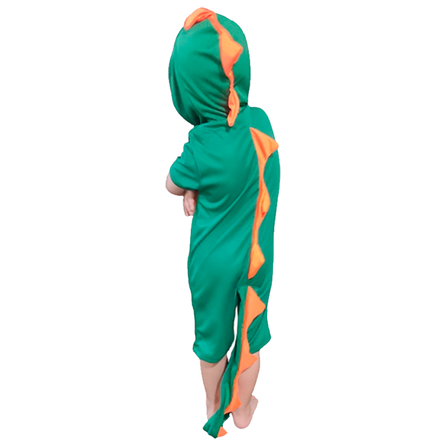 Fantasia Dinossauro Infantil Menino Luxo Curto Verde Kigurumi Dinossauro Pijama