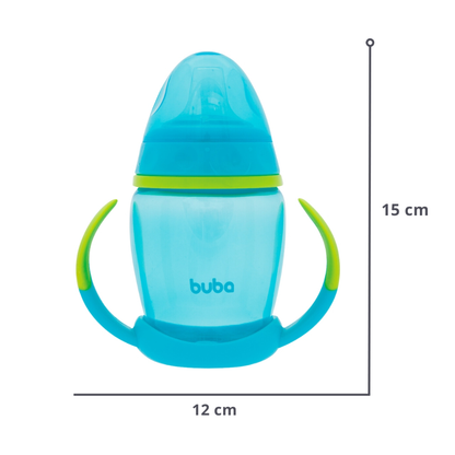 Copo de Treinamento Infantil com Alça e Bico de Silicone para Bebê Introdução Alimentar Menino Menina Buba