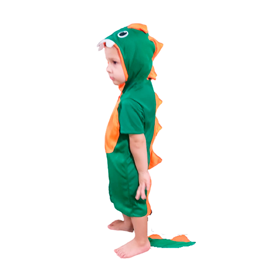 Fantasia Dinossauro Infantil Menino Luxo Curto Verde Kigurumi Dinossauro Pijama