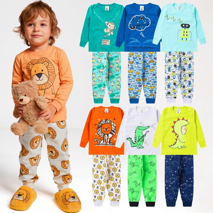 Kit Pijama Infantil Masculino 4 Peças