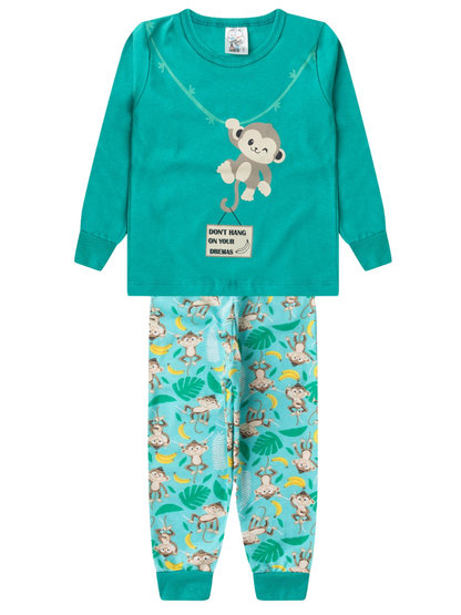 Kit 4 Peças Pijama Brilha no Escuro Sortido Infantil Menino Inverno Roupa Infantil Masculina