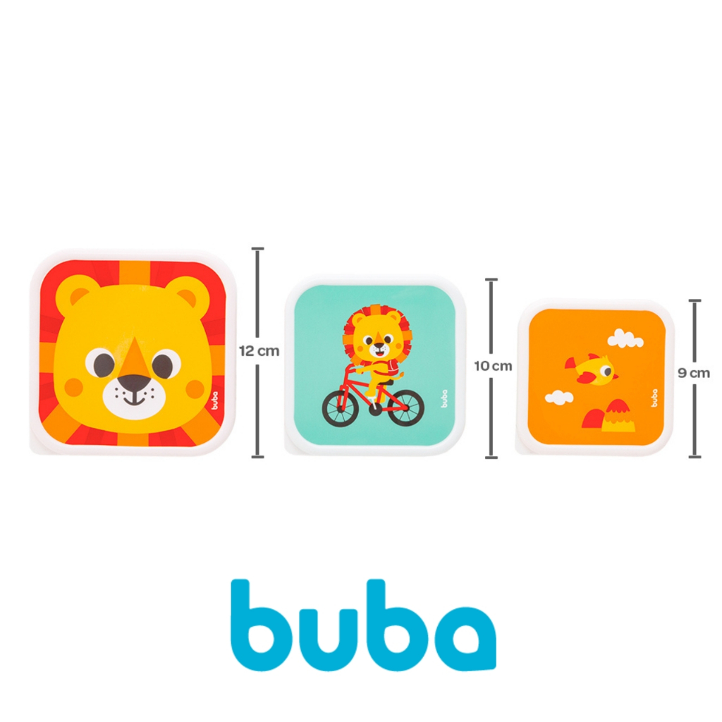 Kit 3 Potes Buba para Lanche Introdução Alimentar Potinhos de Bichinhos Buba Pote Infantil Merenda