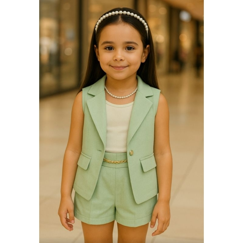 conjunto infantil menina roupa para criança natal final de ano social alfaitaria luxo