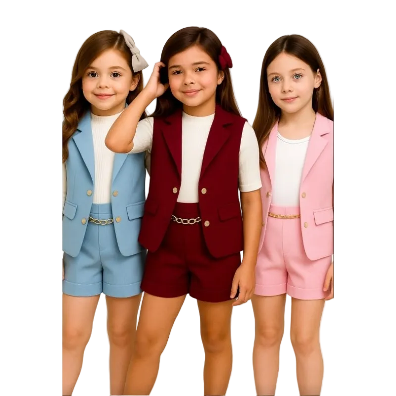 conjunto infantil menina roupa para criança natal final de ano social alfaitaria luxo