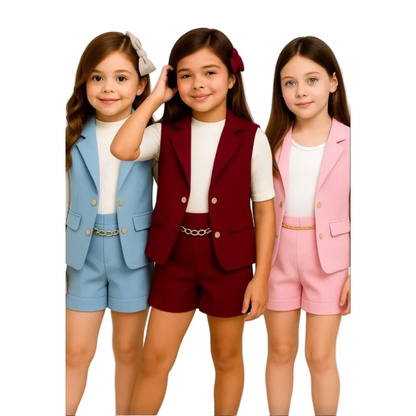 conjunto infantil menina roupa para criança natal final de ano social alfaitaria luxo