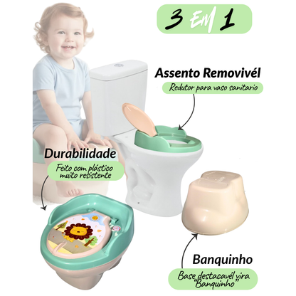 Troninho Infantil Musical 3x1 Penico Assento Redutor Criança Menino Menina
