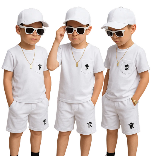 Conjunto Infantil Estiloso Juvenil Menino Verão 2026 Camisa e Bermuda 1 a 14 anos