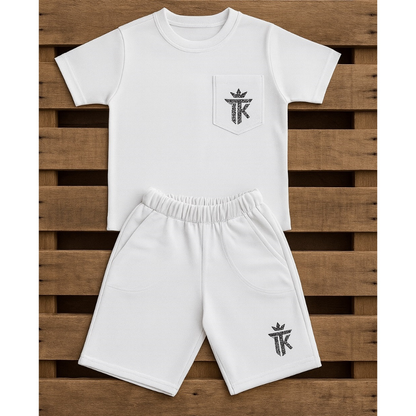 Conjunto Infantil Estiloso Juvenil Menino Verão 2026 Camisa e Bermuda 1 a 14 anos