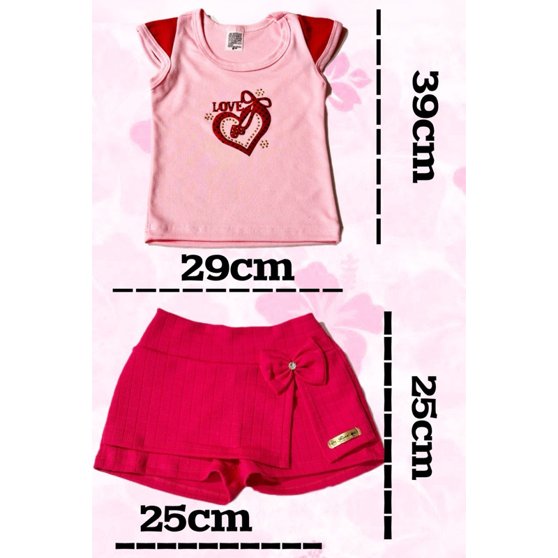 Conjunto De Menina SHORT & Blusa Infantil Moda Verão Confortavel com estampas aleatórias
