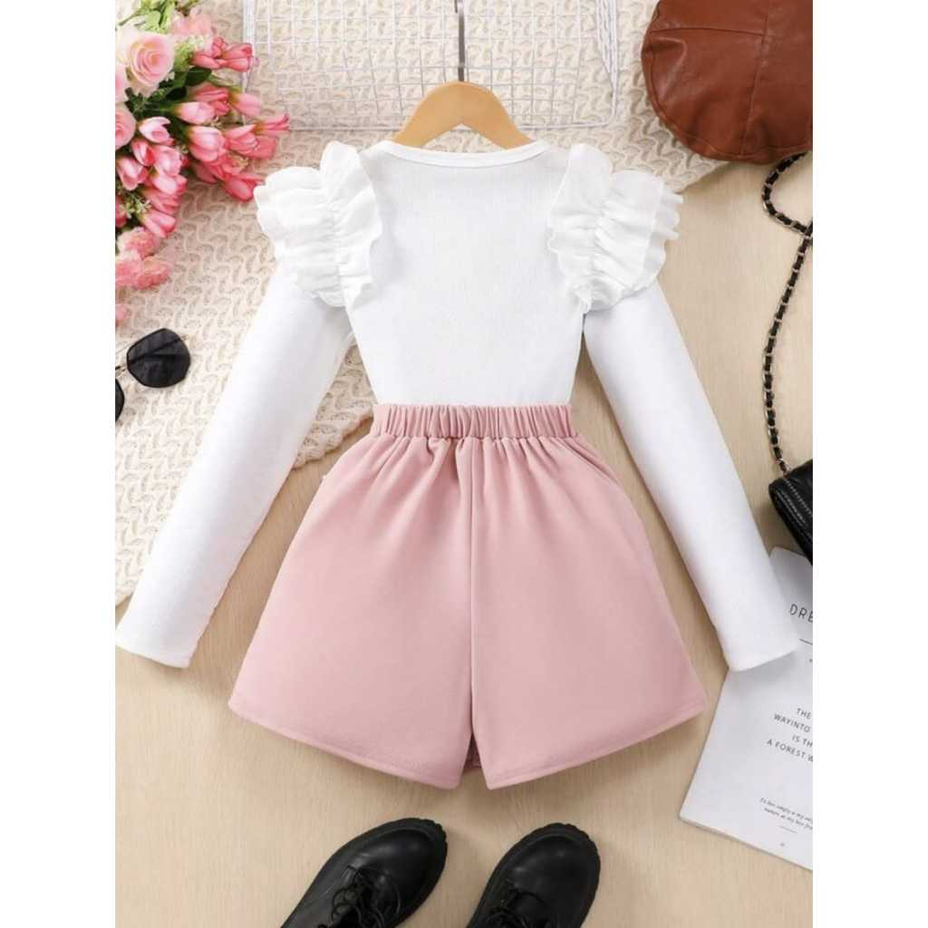 Conjunto Blogueirinha Patricinha Short Saia Rosa / Vermelho Infantil Menina
