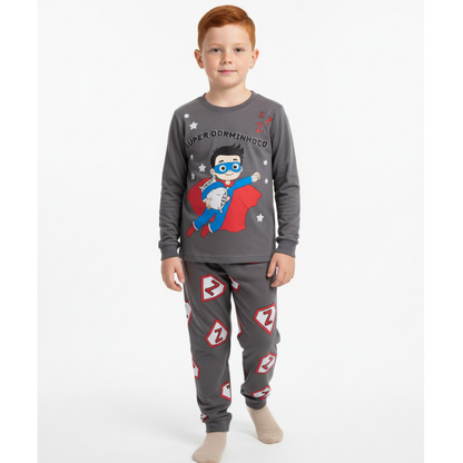 Pijama Infantil Masculino Manga Longa com Calça