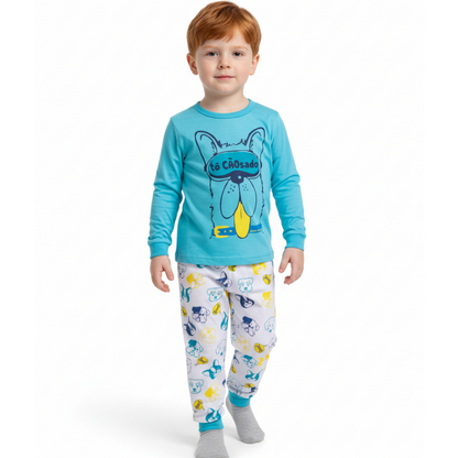 Pijama Infantil Masculino Manga Longa com Calça