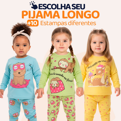 Pijama Infantil Bebe Menina Manga Longa Escolha Seu Modelo, Estampas Fofas e Conforto Infantil Feminino Frio Inverno l02
