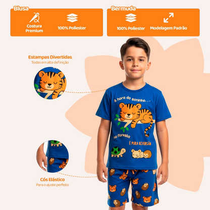 Pijama Curto Bebê Menino Confortável Roupa de Bebê para Dormir Pijama Verão Bebê Masculino do 1 ao 10 l06