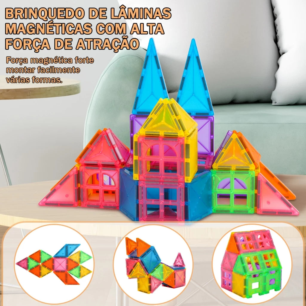 Kit de blocos magnéticos educativos