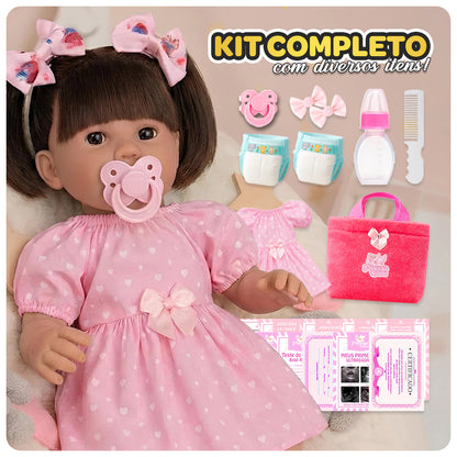 Boneca Bebê Reborn menina em vinil siliconado - detalhe