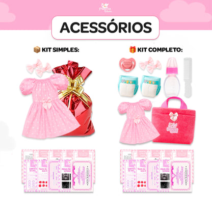 Bebê Reborn Menina com kit enxoval completo