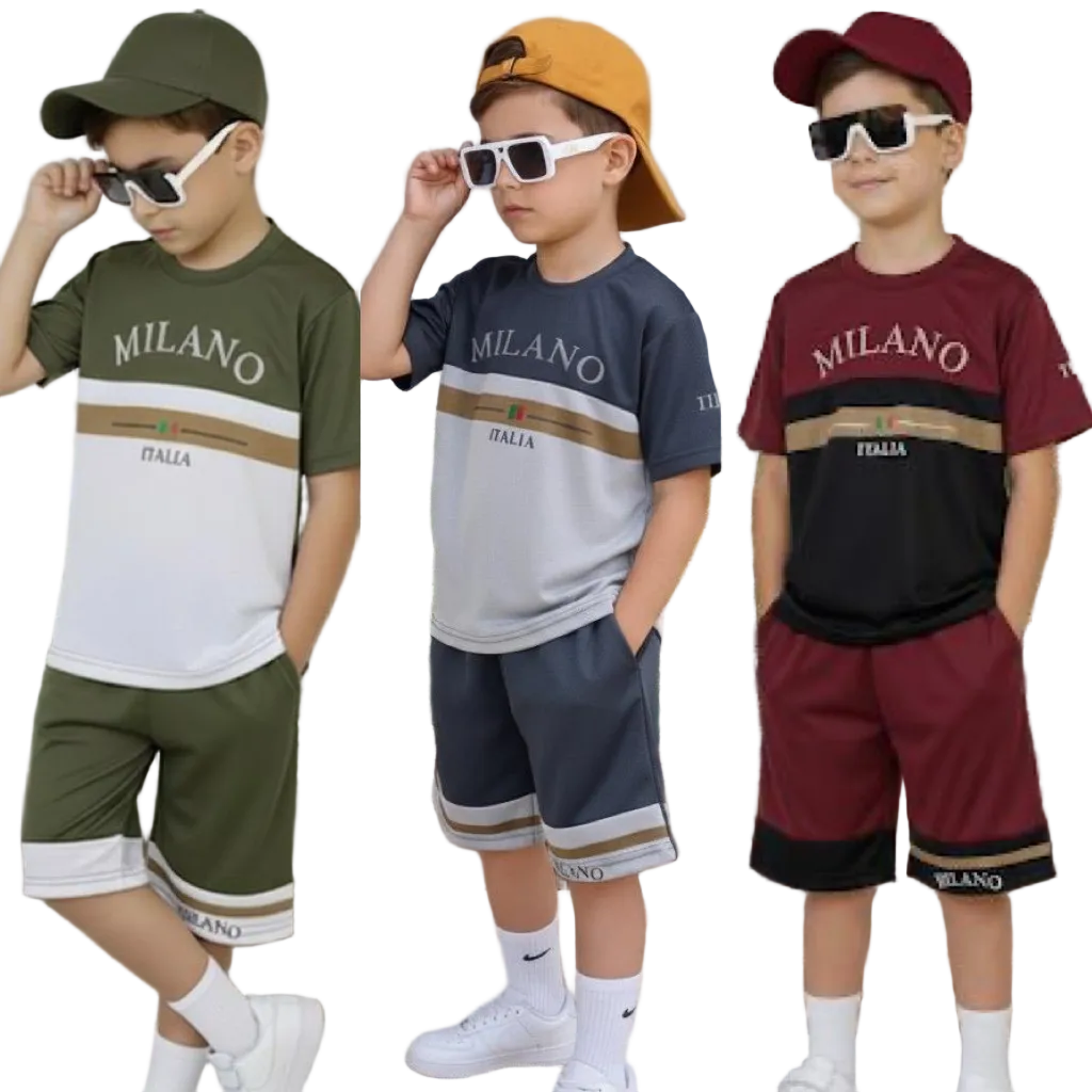 Conjunto Infantil Masculino Dry Fit Camiseta + Bermuda Leve, Fresquinho, 2 a 12 anos