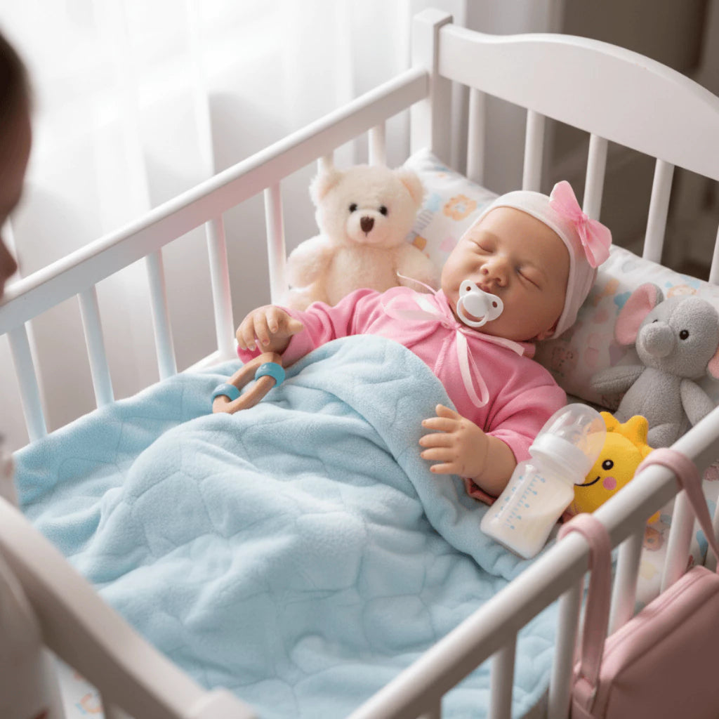 Bebê Reborn com mamadeira e chupeta magnética