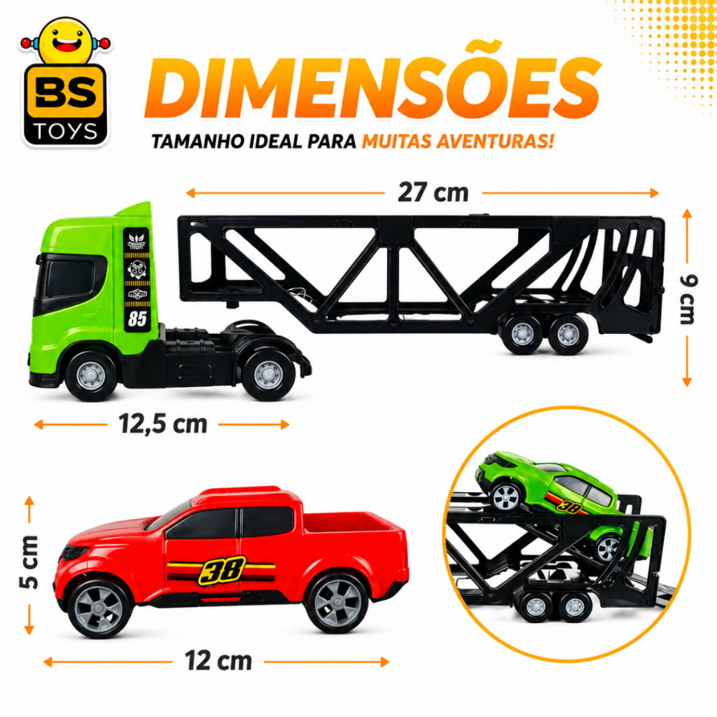 Kit Carrinho Brinquedo Caminhão Cegonha Completo Ônibus Miniatura Presente Menino
