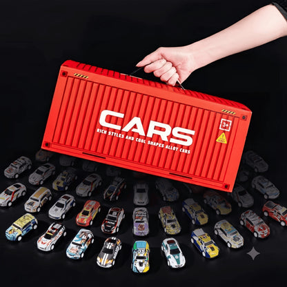 Kit 48 Carrinhos De Metal Fricção Brinquedo Menino Maleta Pista Presente