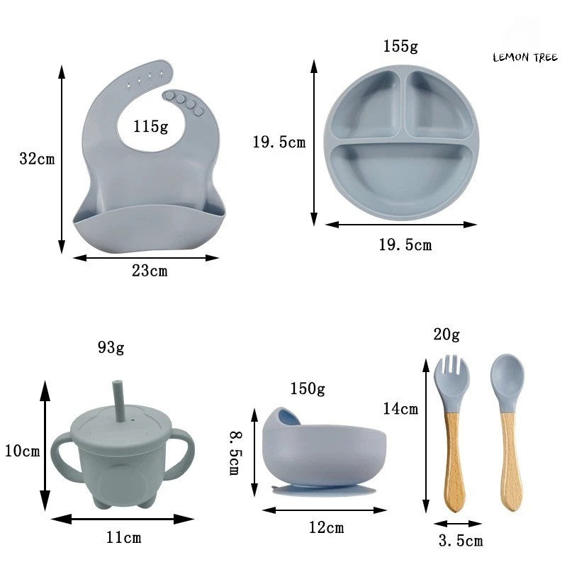 Conjunto de Alimentação em Silicone para Bebês