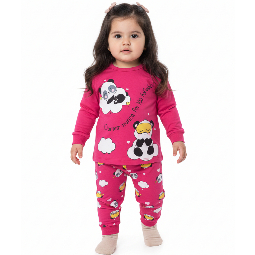 Pijama Infantil Menina Manga Longa 100% Algodão Estampado - foto 29