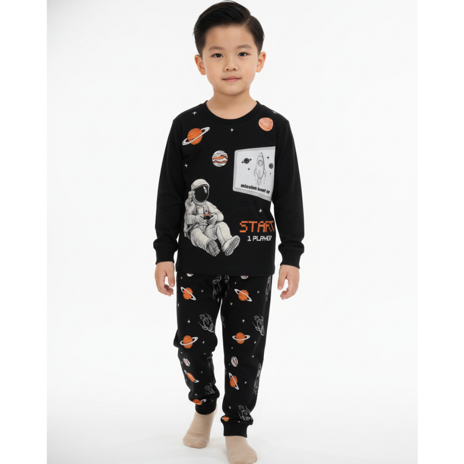Pijama Infantil Menino Manga Longa com Calça 100% Algodão - foto 15
