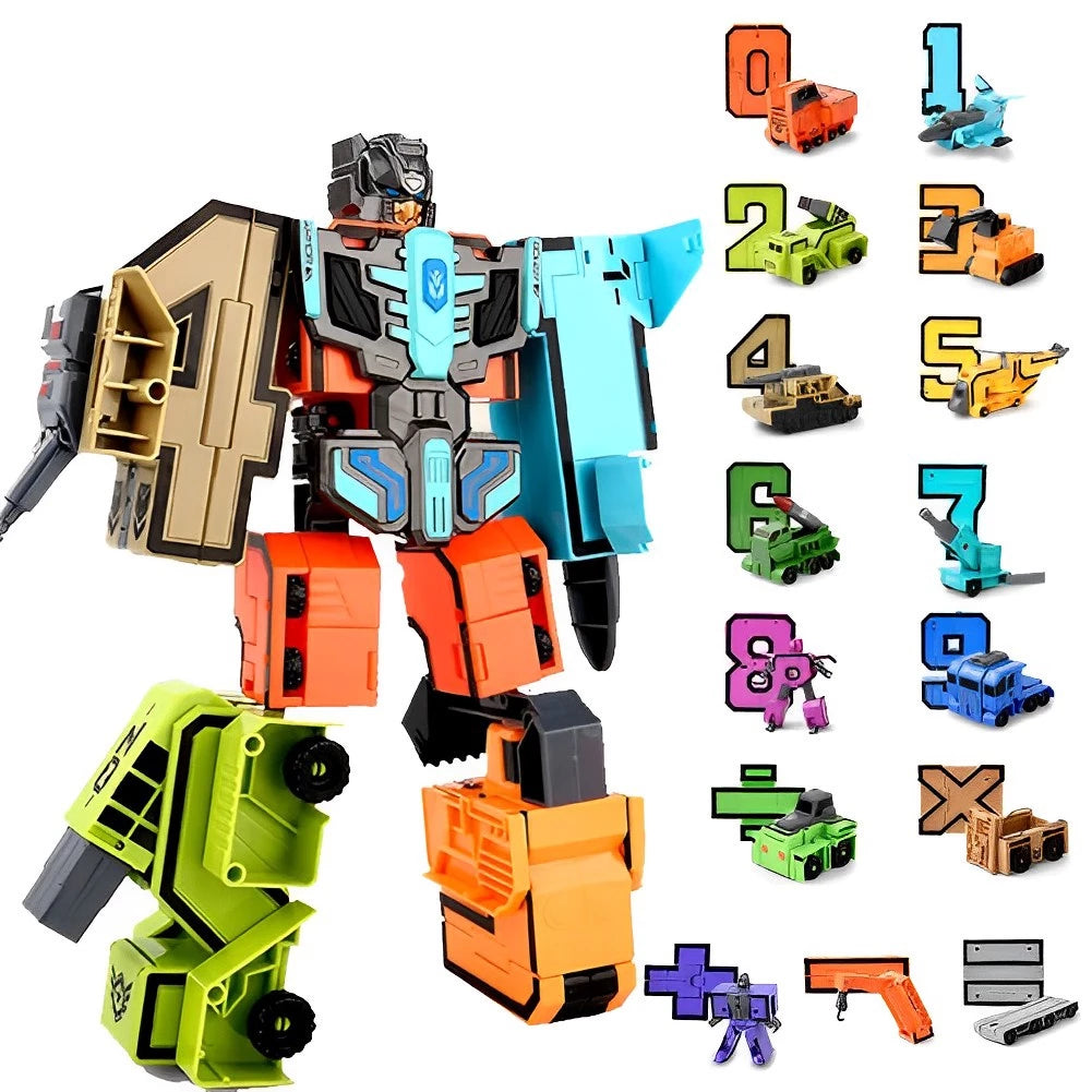 10 Números 0-9 Transformers Digital Robot Deformação Ação Brinquedos para Crianças