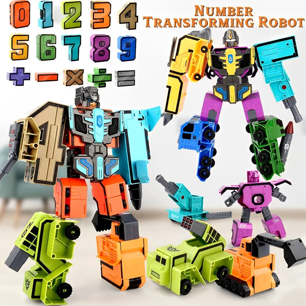 10 Números 0-9 Transformers Digital Robot Deformação Ação Brinquedos para Crianças
