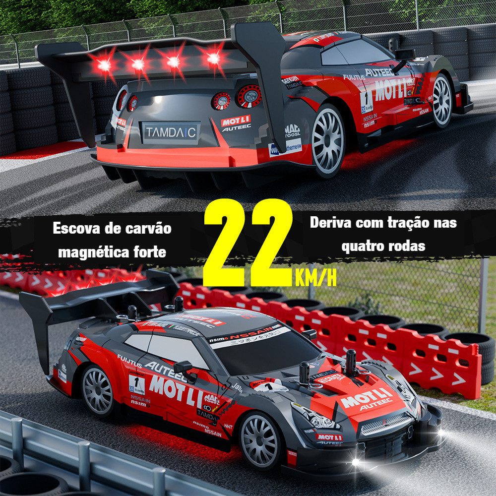 Carro GTR Recarregável Brinquedo RC 4x4 Profissional Drift Off-Road / Controle Remoto Para Crianças Presente Meninos