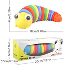 Lagarta sensorial 3D brinquedo interativo infantil com texturas
