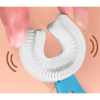 Escova Infantil Formato U 360° De Silicone Ultra Macia Para Higiene Bucal Segura e Confortável Para Bebês e Crianças