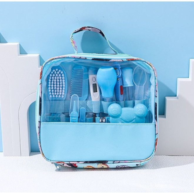 Kit 13 Higiene Cuidado Bebê Recém Nascido Essencial 13 Peças Cuidados Com O Bebê Recém Cortador Escova Cabelo Unha Pente